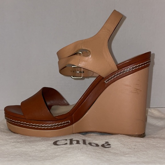 Authentic Chloe Leather wedges 40.5 - Picture 3 of 7